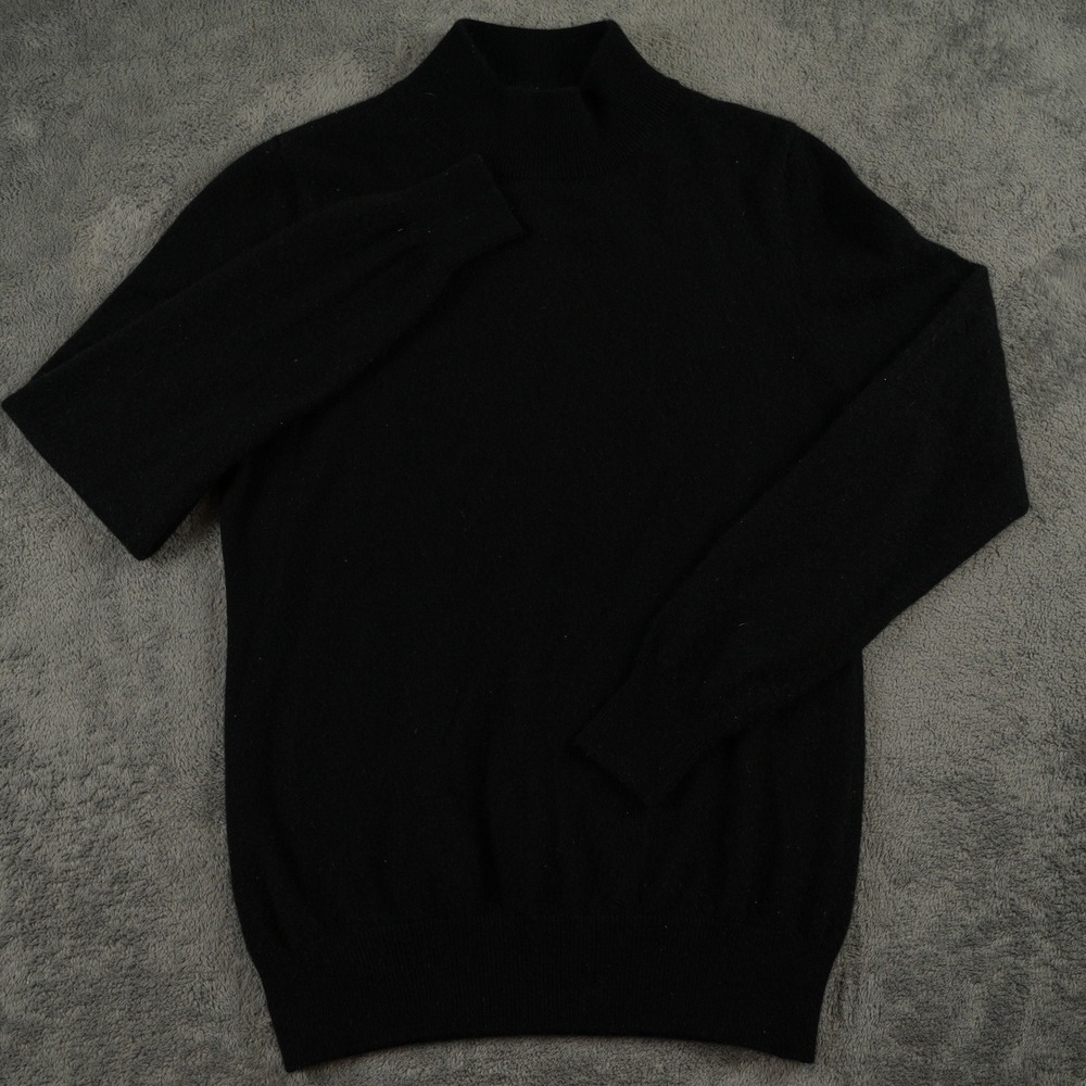 Shephe Sweater Womens 40 (34) Black 100% Cashmere Mock Neck Long Sleeve Pullover - Picture 2 of 8